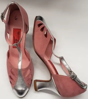 2.5" Gricel III -- Women's Tango Shoe -- Pink Suede/Silver Heel