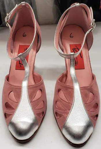 2.5" Gricel III -- Women's Tango Shoe -- Pink Suede/Silver Heel