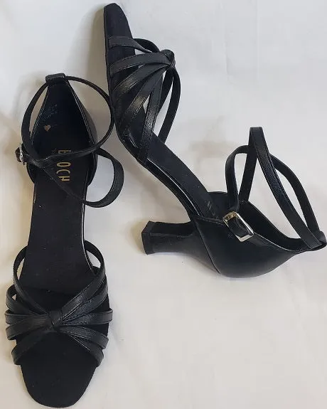 2.5" Sienna-- Women's Ankle Strap Latin Sandal -- Black