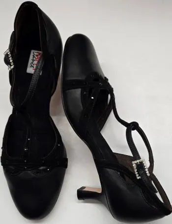 2" Samara -- Tango Shoe -- Black Leather/Black Suede