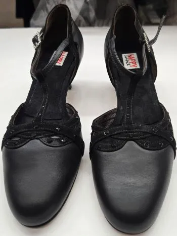 2" Samara -- Tango Shoe -- Black Leather/Black Suede