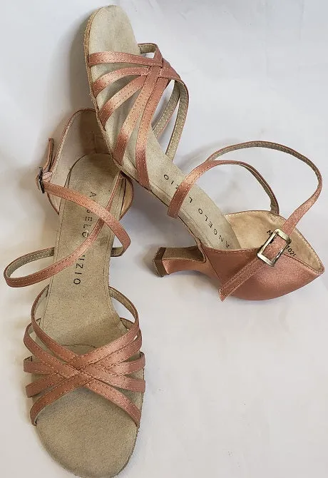 2" Susie -- Women's Latin Ballroom Sandal -- Light Copper Satin