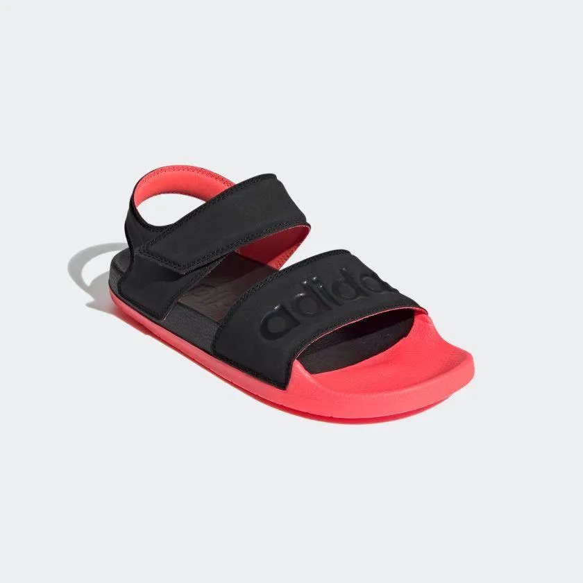 Adidas Women's Adilette Sandals - Core Black / Signal Pink