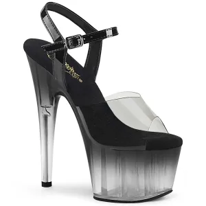 Adore-708T-2 Smoke-Blk/Blk-Clr Ombre, 7" Heels