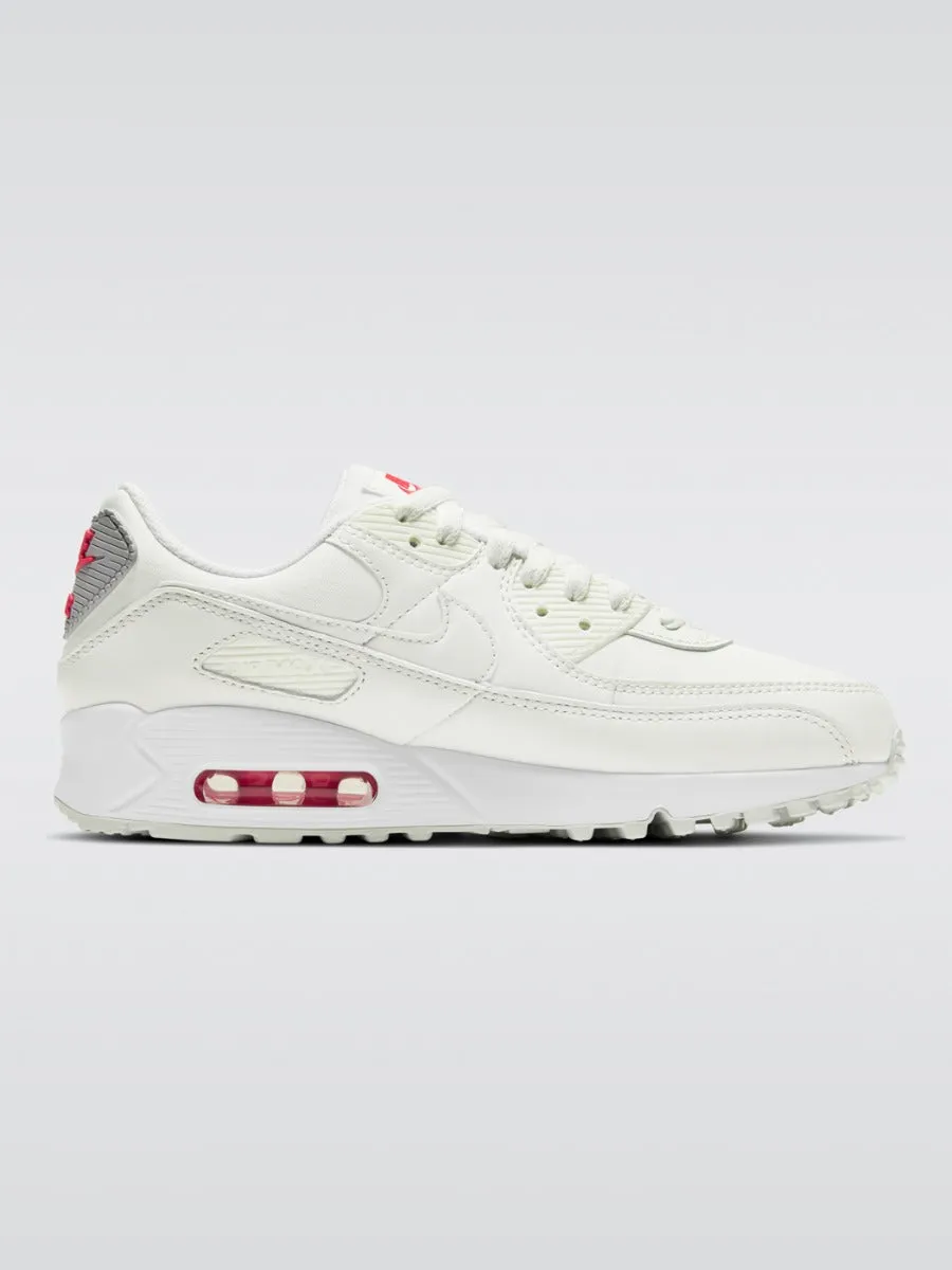 Air Max 90 Sneaker - Summit White/Summit White-Siren Red