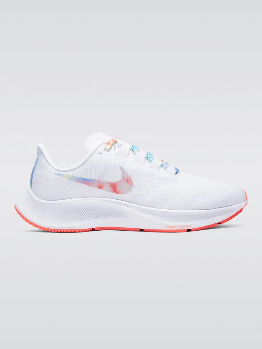 Air Zoom Pegasus 37 Sneaker - White/Multi-Color-Bright Mango