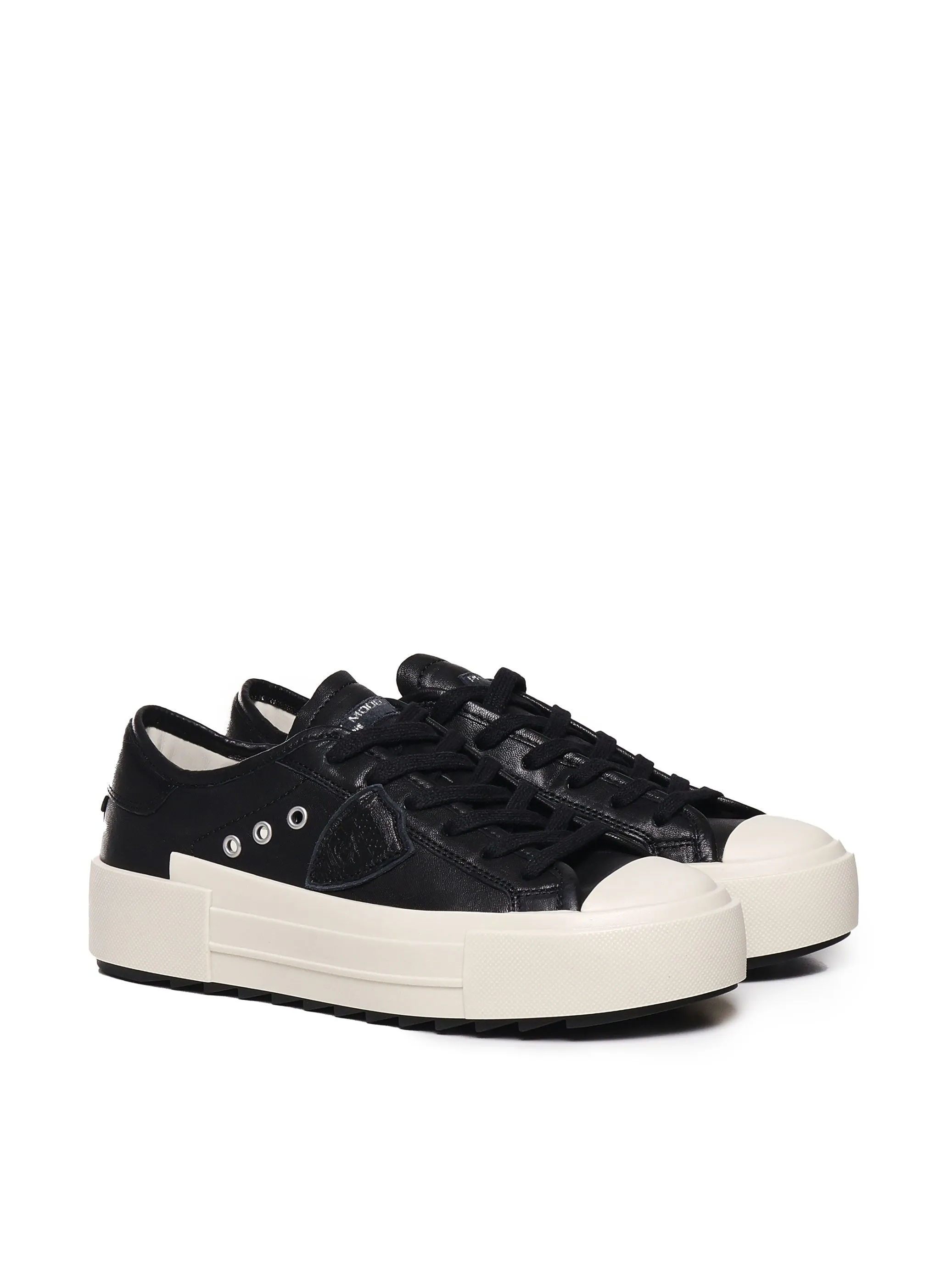 Black Calfskin Low Top Sneakers