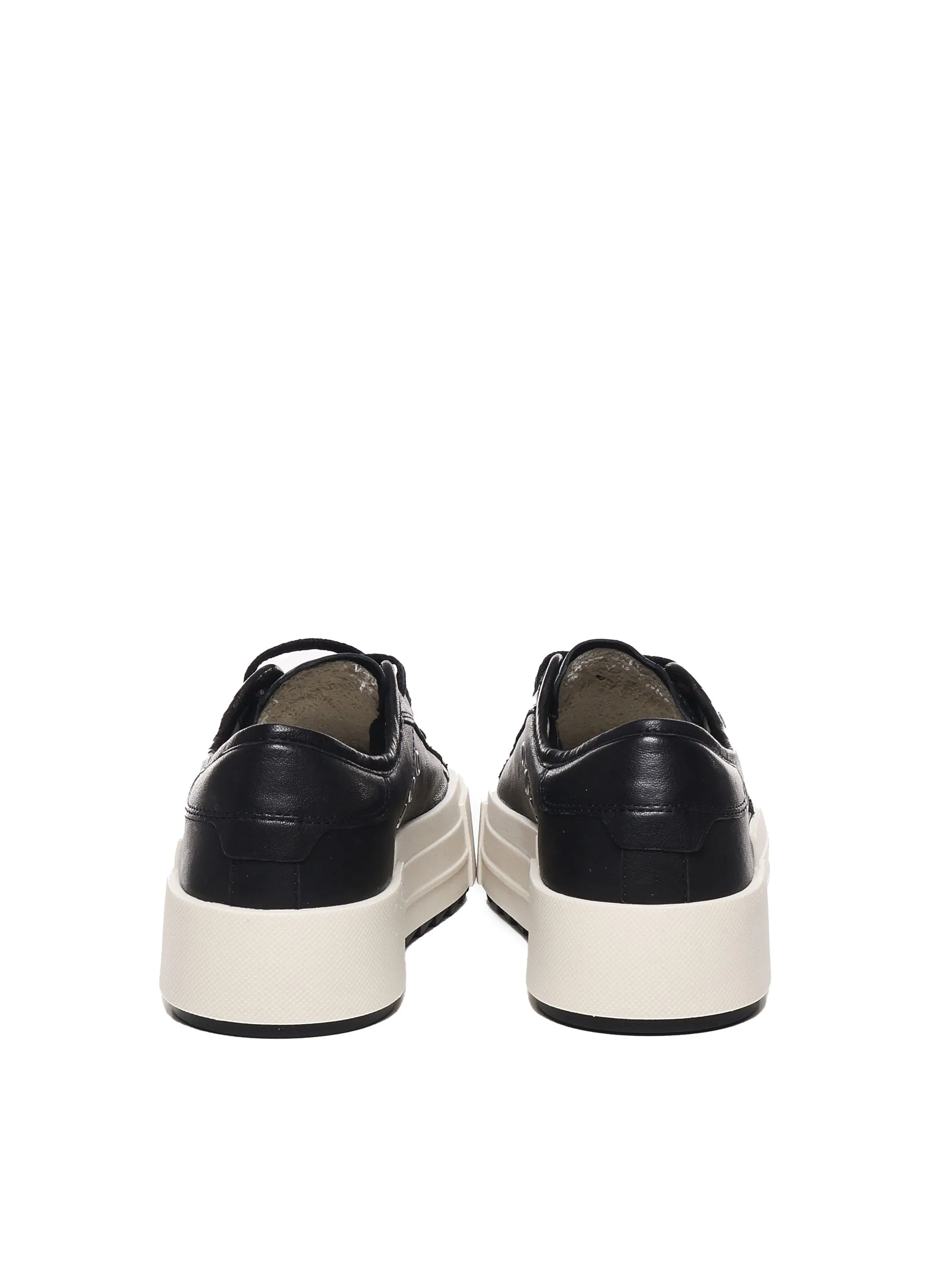 Black Calfskin Low Top Sneakers