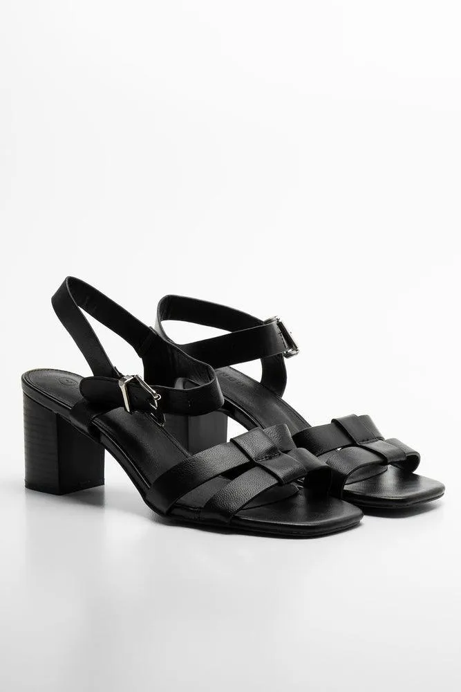 Block Heel Sandal Black