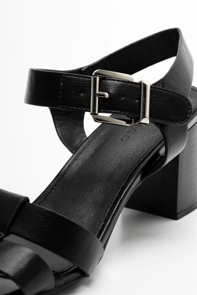 Block Heel Sandal Black