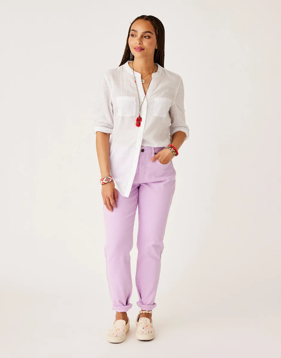 Carson Hi Rise Jean: Soft Lilac