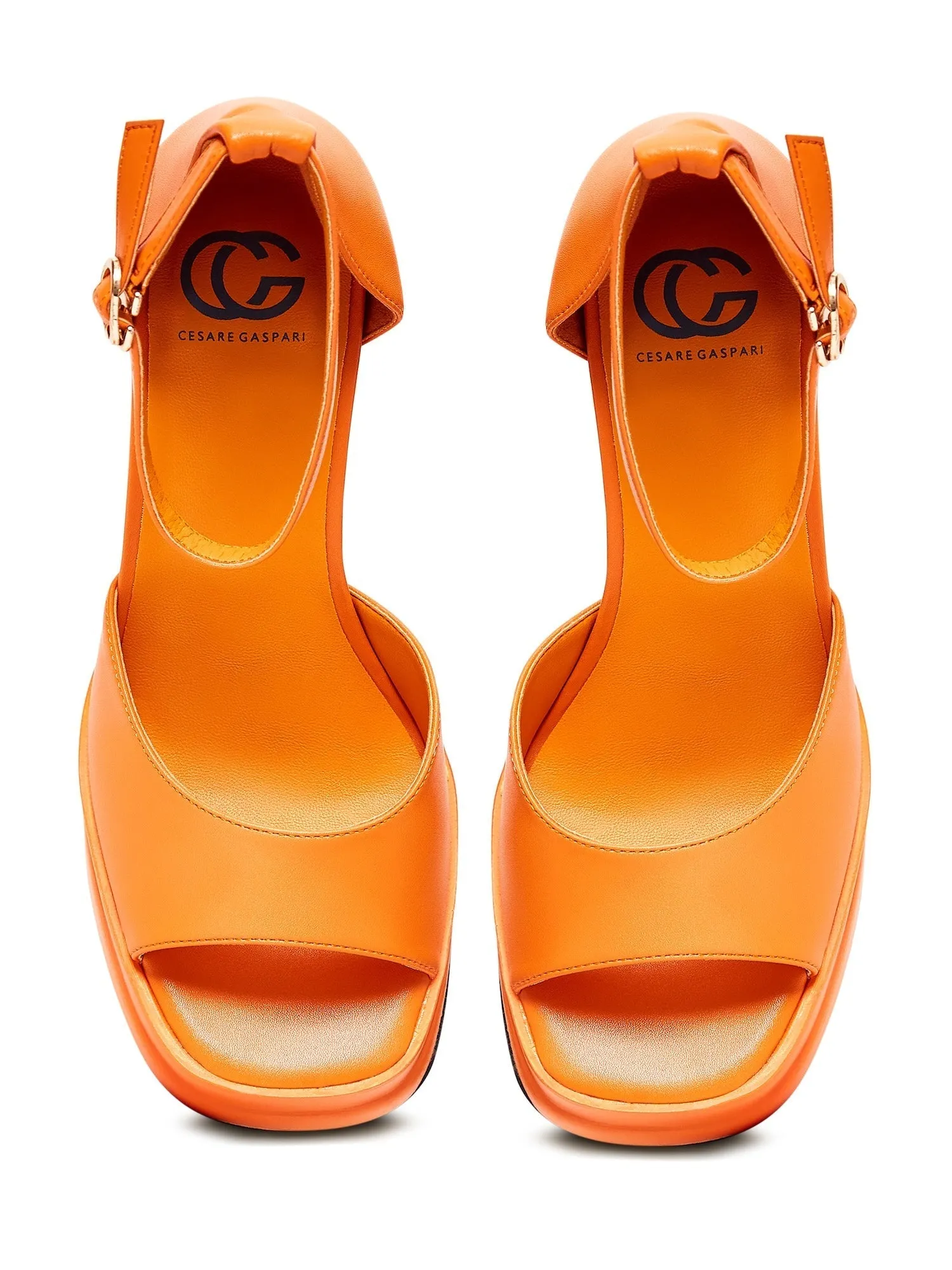 Classic Open Toe High Heels Sandals - Orange