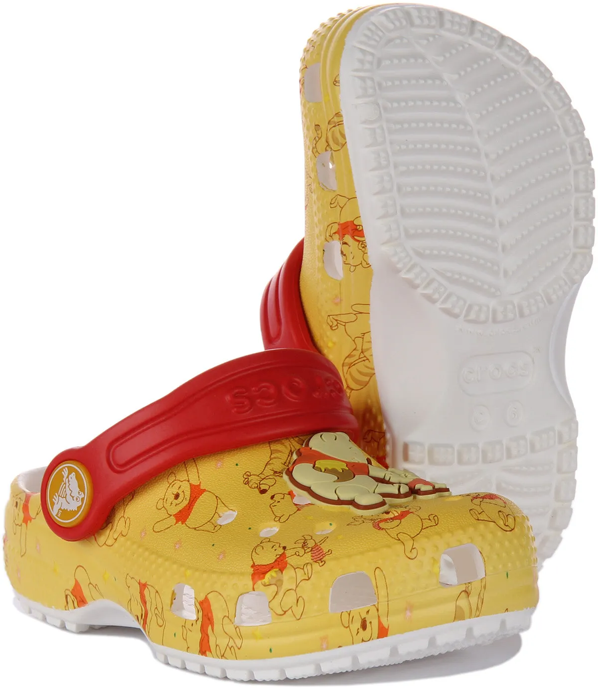 Crocs Classic Toddler Clog In Yellow Red