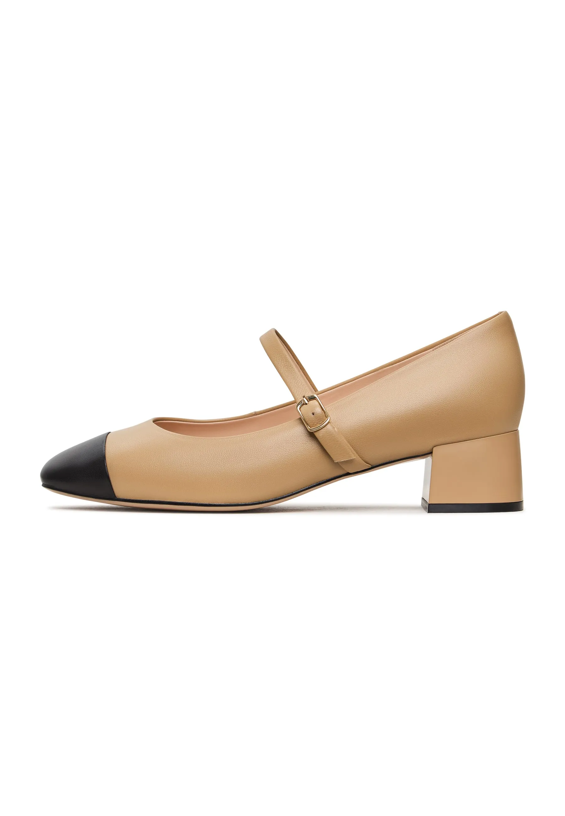 Elegant Mary Jane Heels Briar - Beige and Black