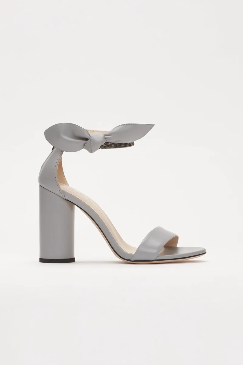 Ester Heeled Leather Sandals in Rock Grey