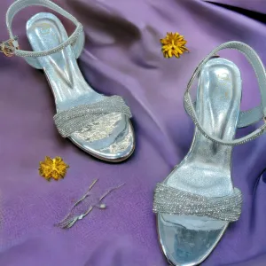 fancy silver sandal