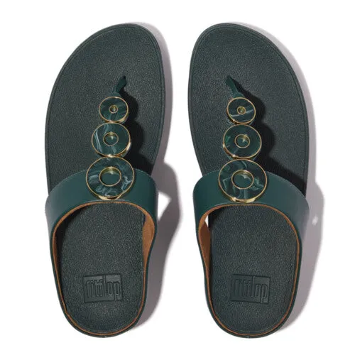 Fino Resin Toe Post Sandal in Deep Teal