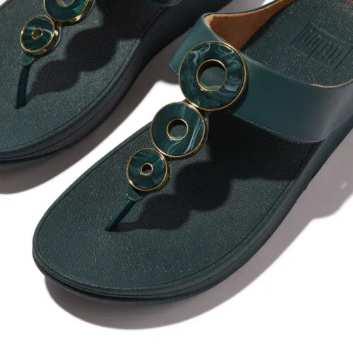 Fino Resin Toe Post Sandal in Deep Teal