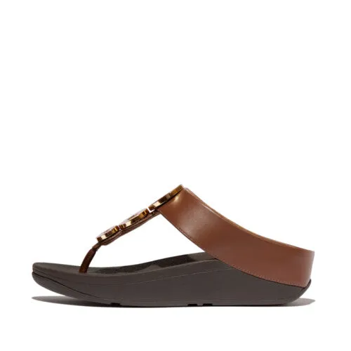 Fino Resin Toe Post Sandal in Rich Brown