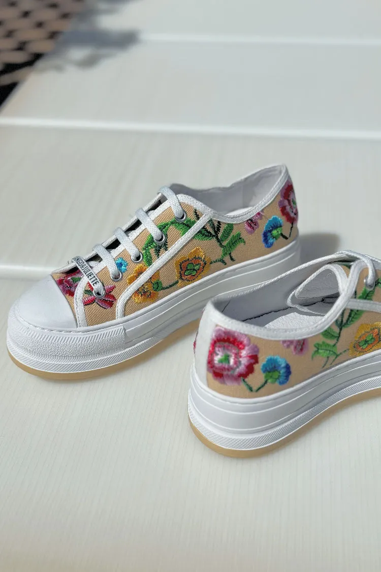 Gando Floral Embroidered Sneakers