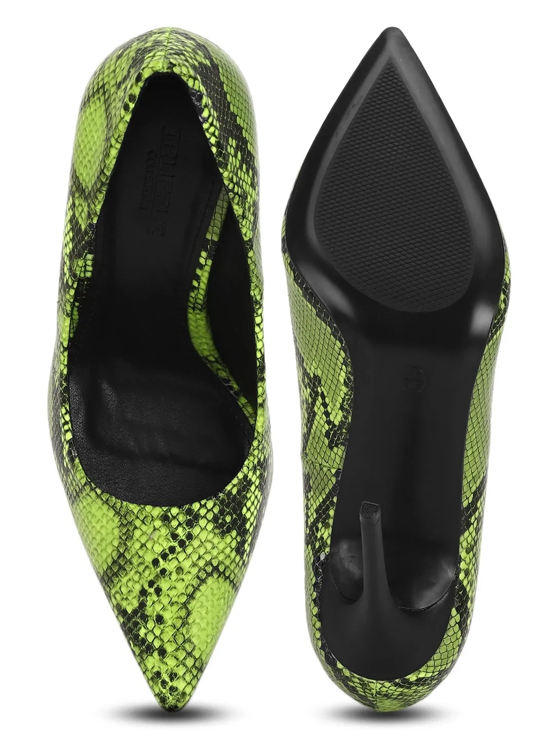 Green Snake Pattern High Heel Pumps