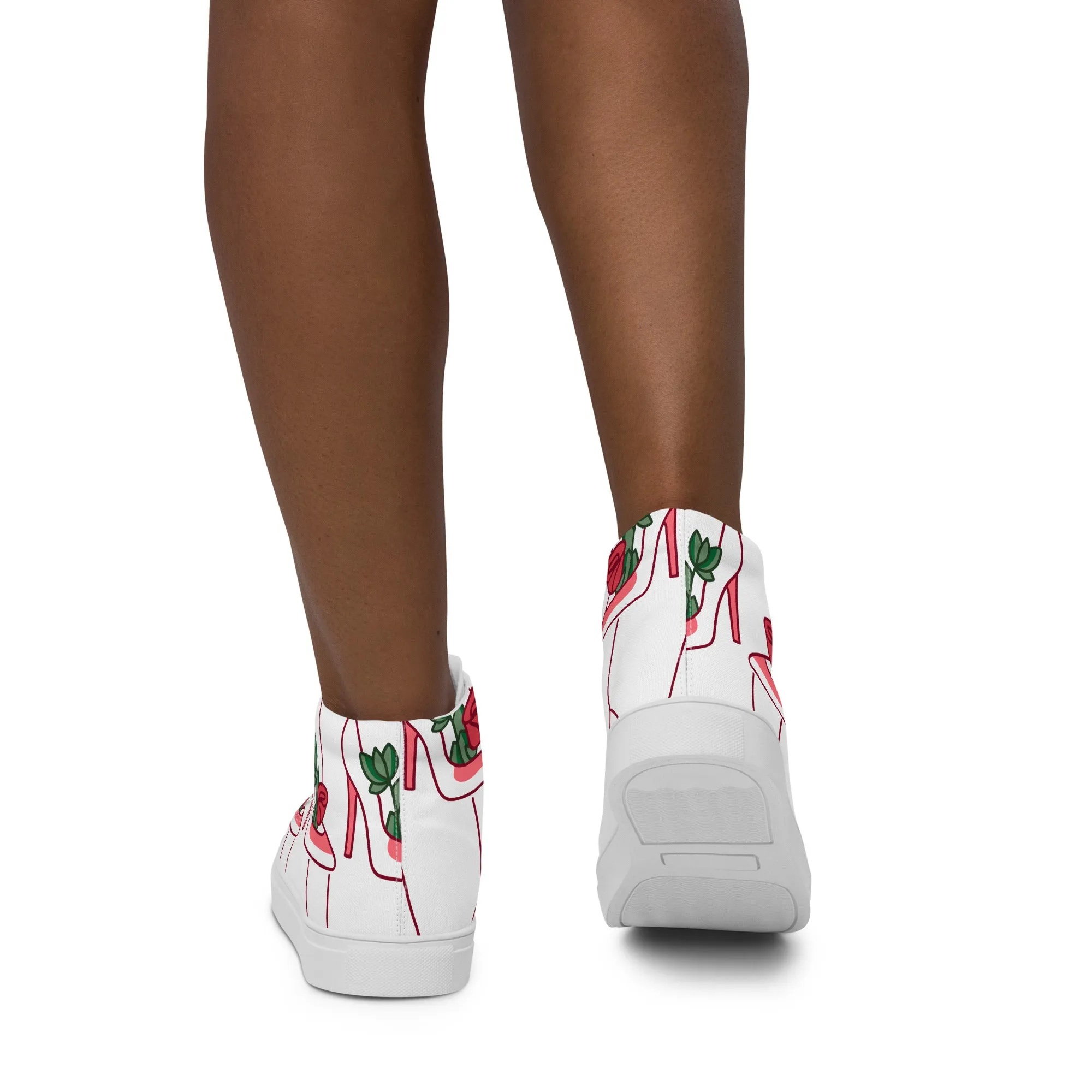 High Top Sneaker Woman with Abstract Rose Shoe Pattern - Charlotte