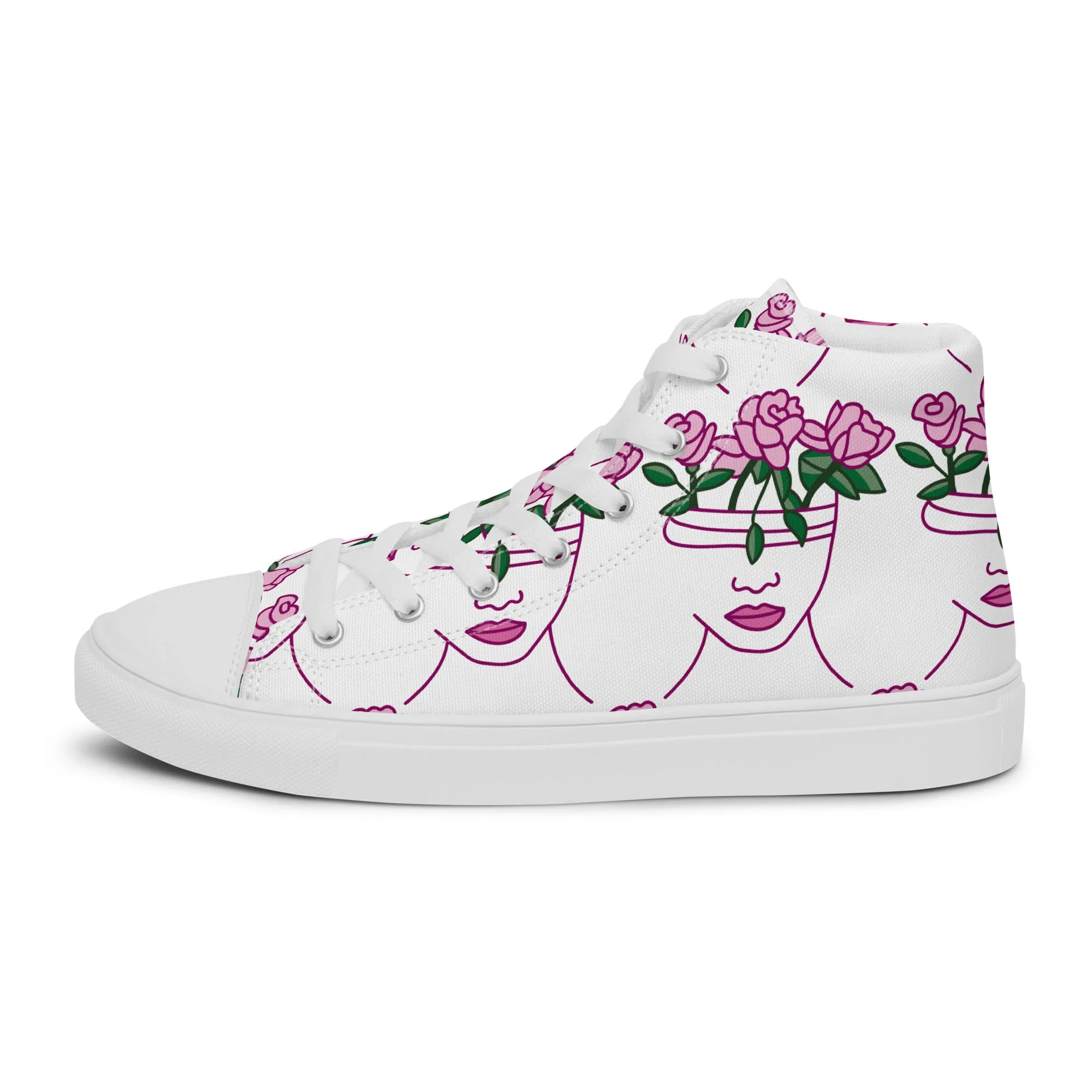 High Top Sneaker Women with Abstract Rose Pattern - Penelope