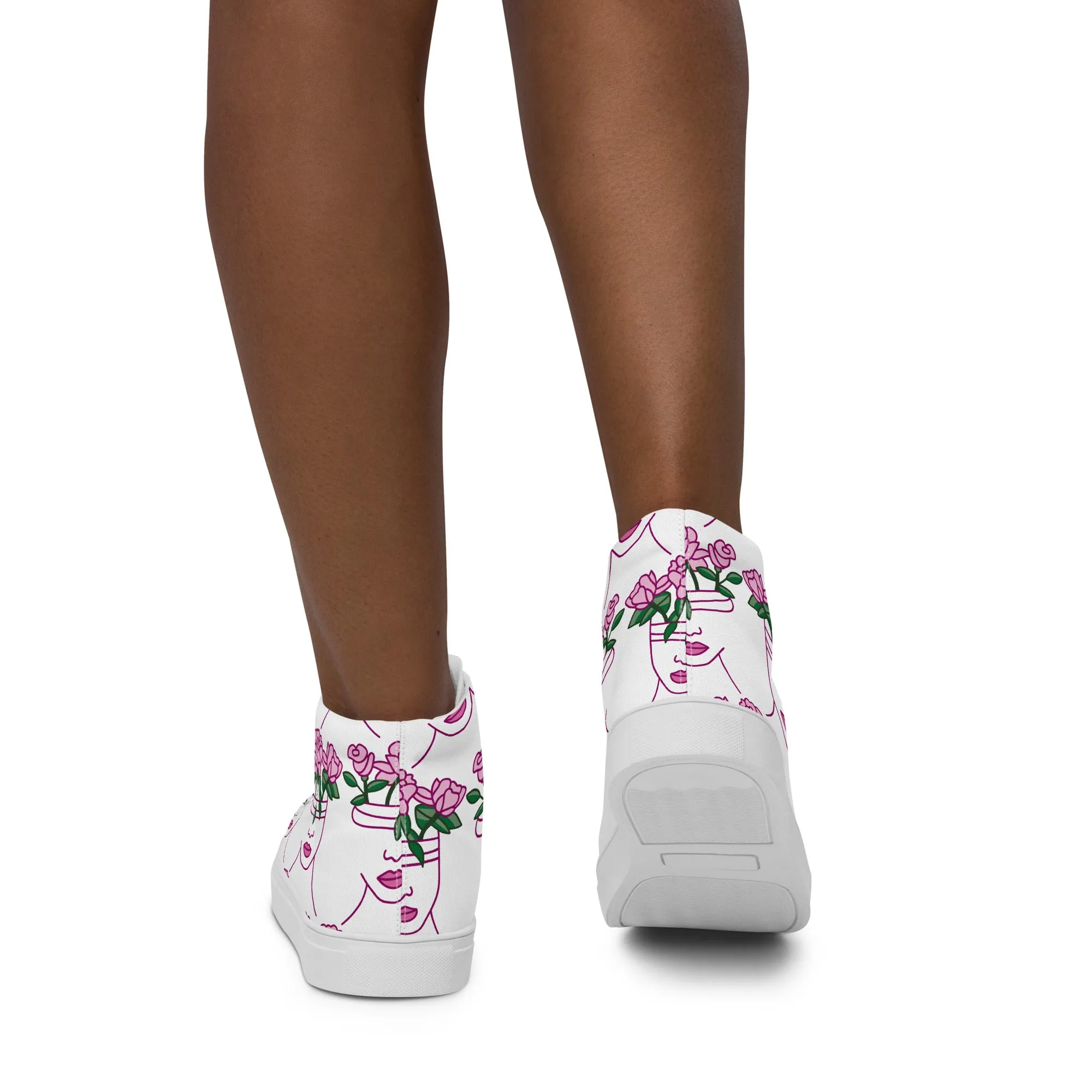 High Top Sneaker Women with Abstract Rose Pattern - Penelope