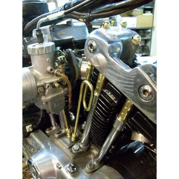 Ironhead Sportster Rocker Box Loop Oil Lines - Brass