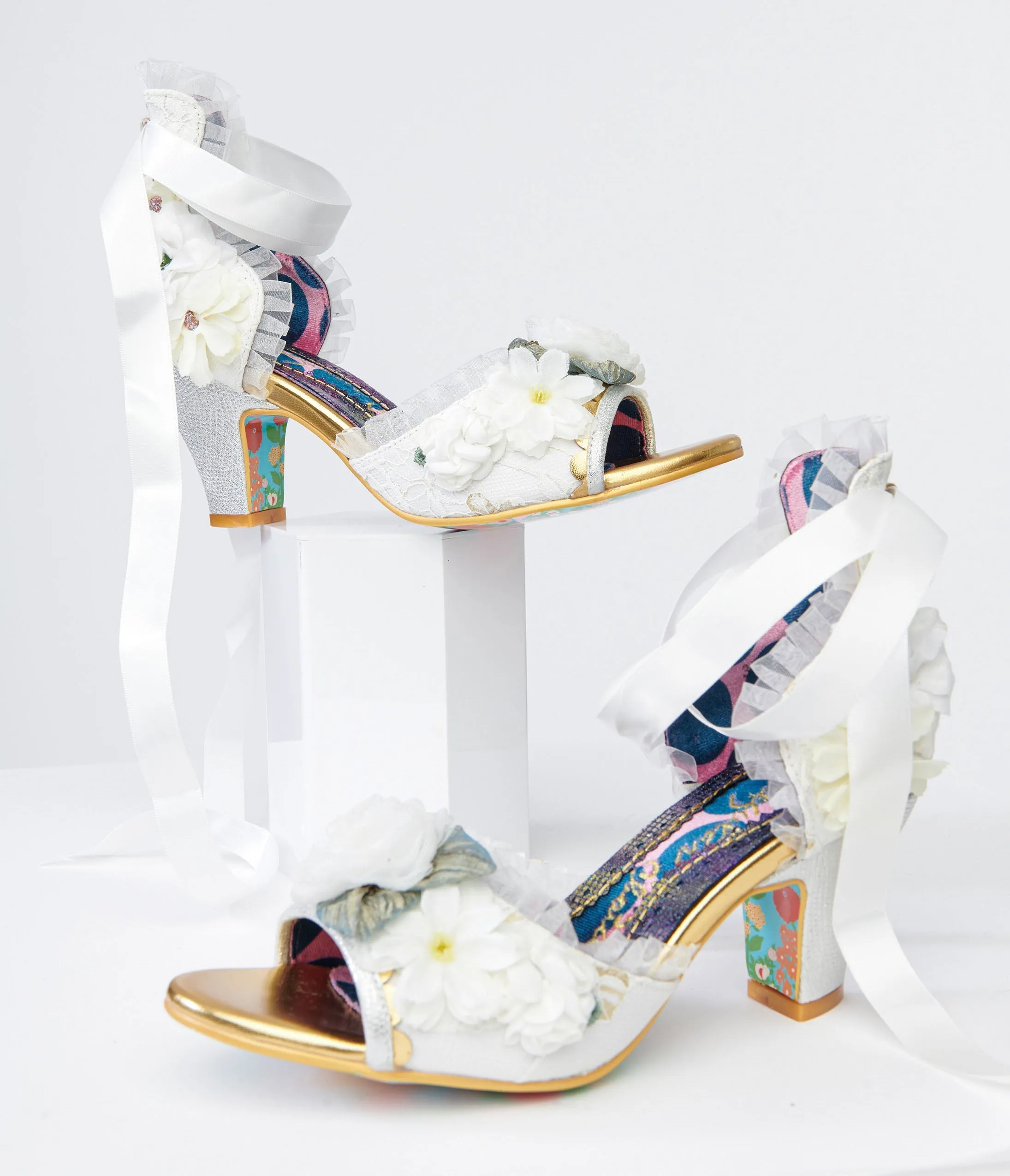 Irregular Choice White Flower Sandal Pump