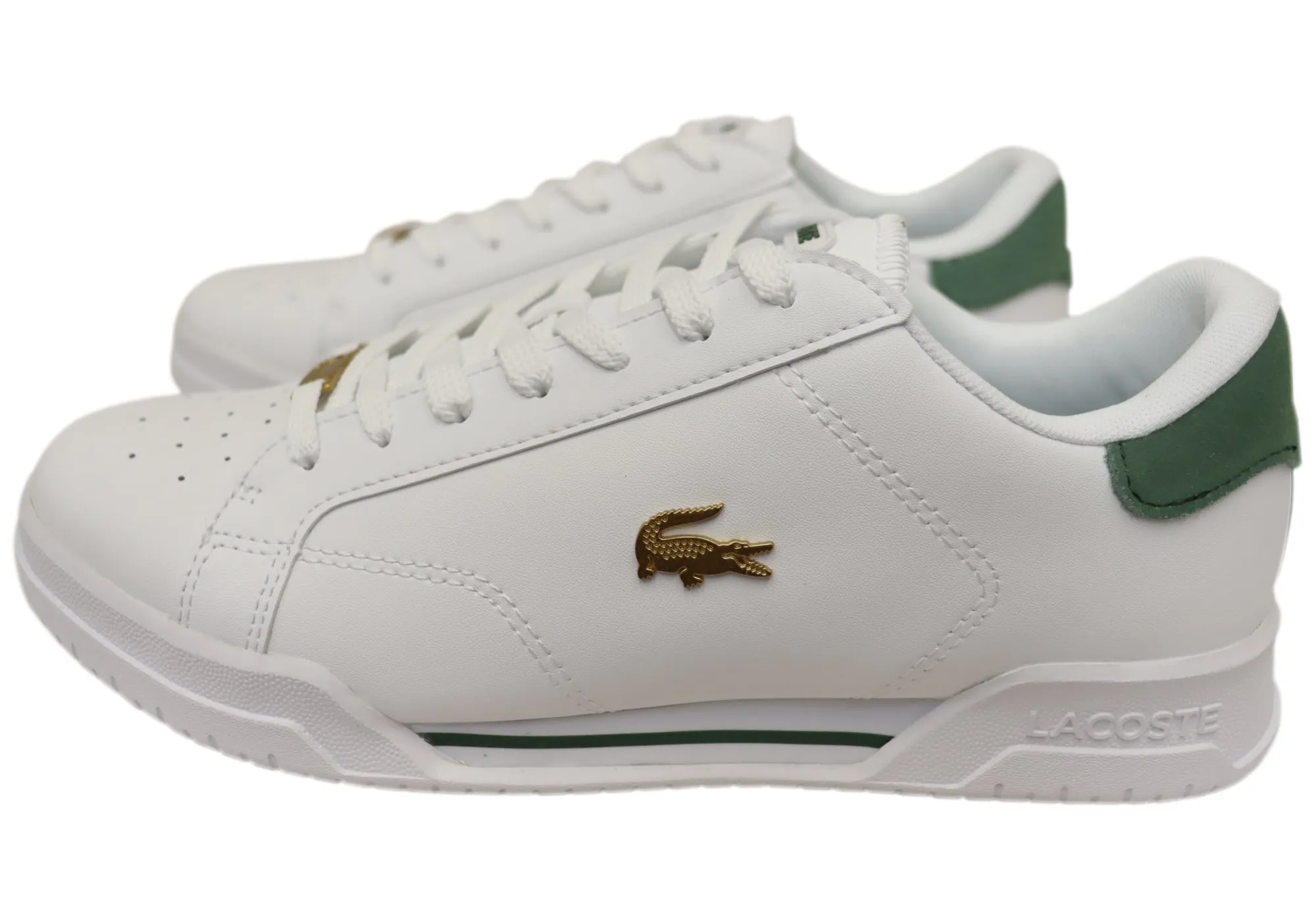 Lacoste Mens Comfortable Leather Twin Serve Sneakers