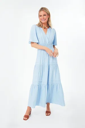 Light Blue Tiered Maxi Dress