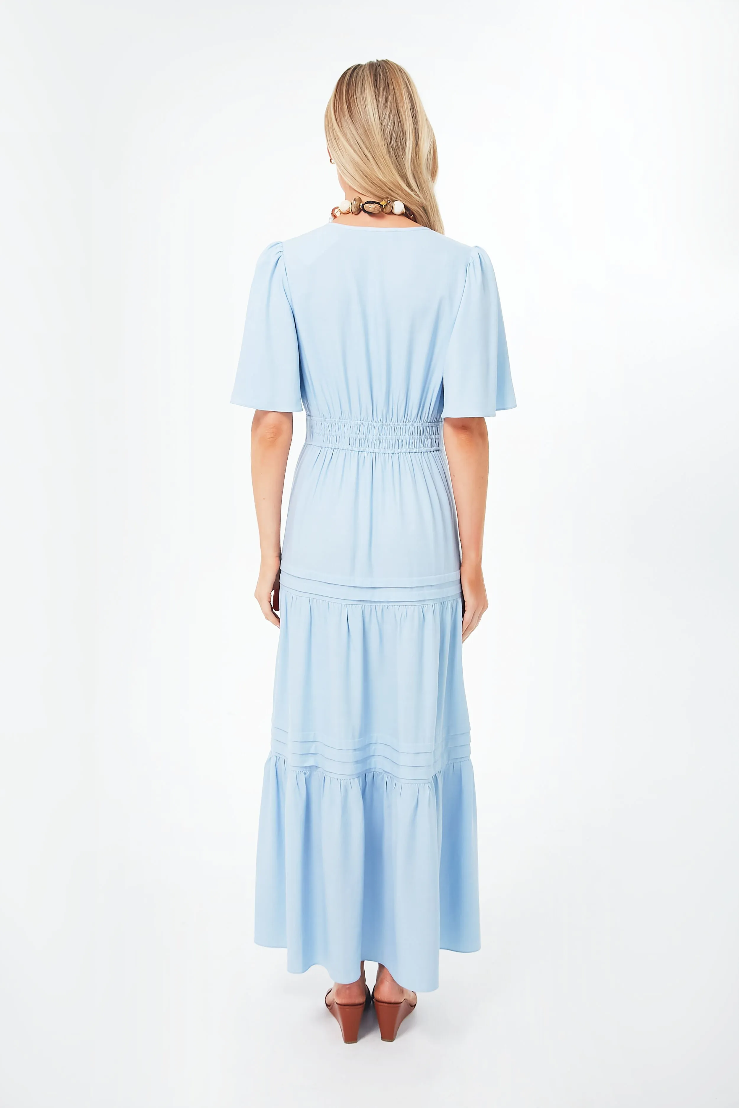 Light Blue Tiered Maxi Dress