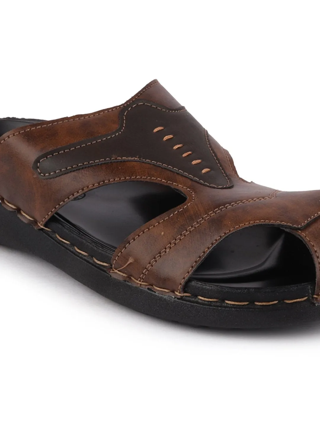 Men Brown Casual Slip-On Fishermen Sandals