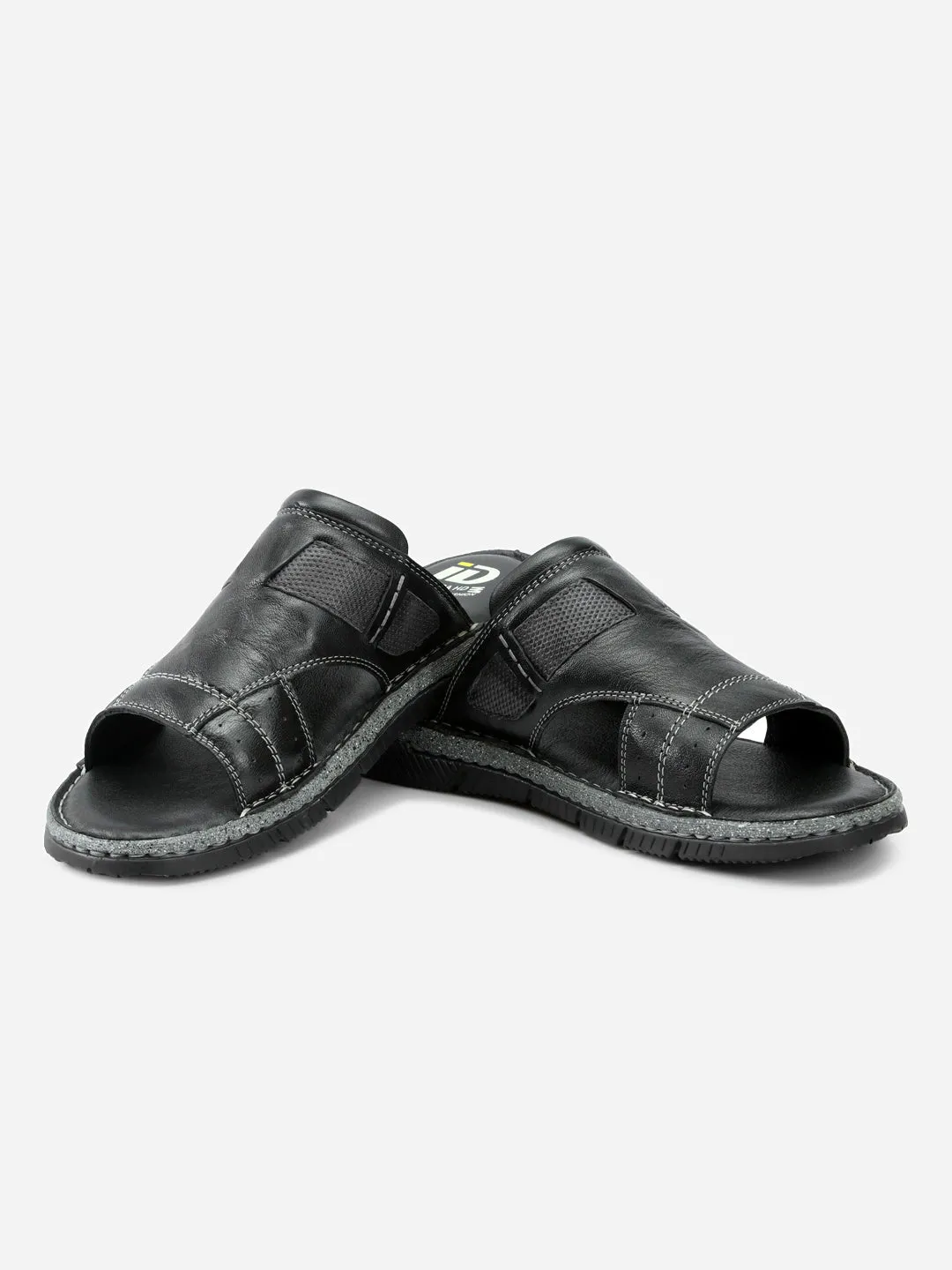 Men's Black Slip On Casual Sandal (ID4105)