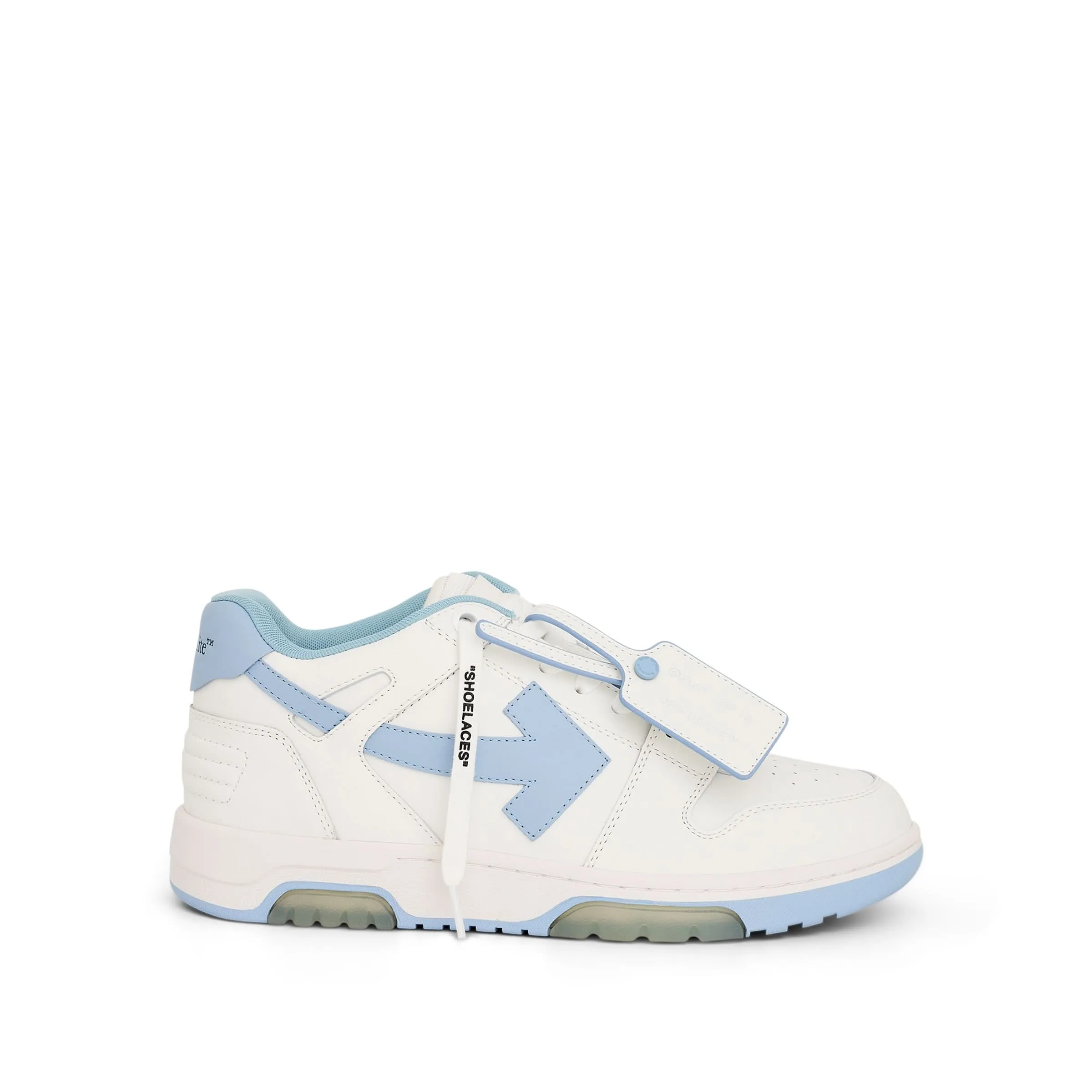 Out of Office Leather Sneakers in White/Light Blue