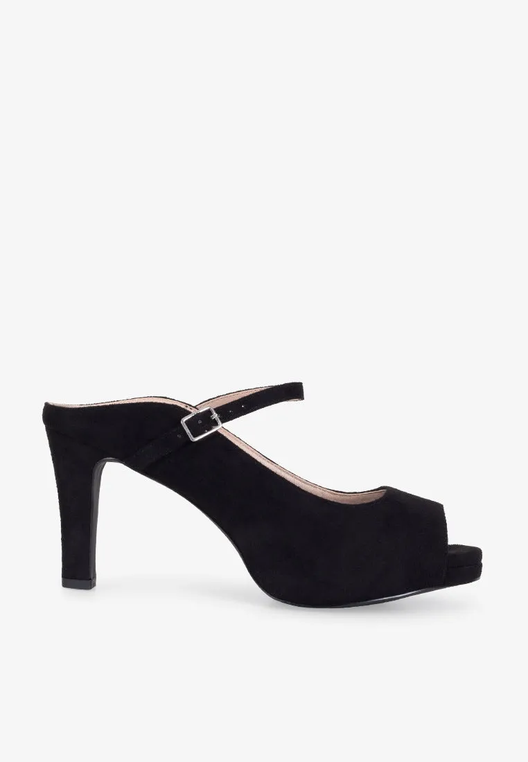 Parisa Elegant Peep-toe High Heels - Black