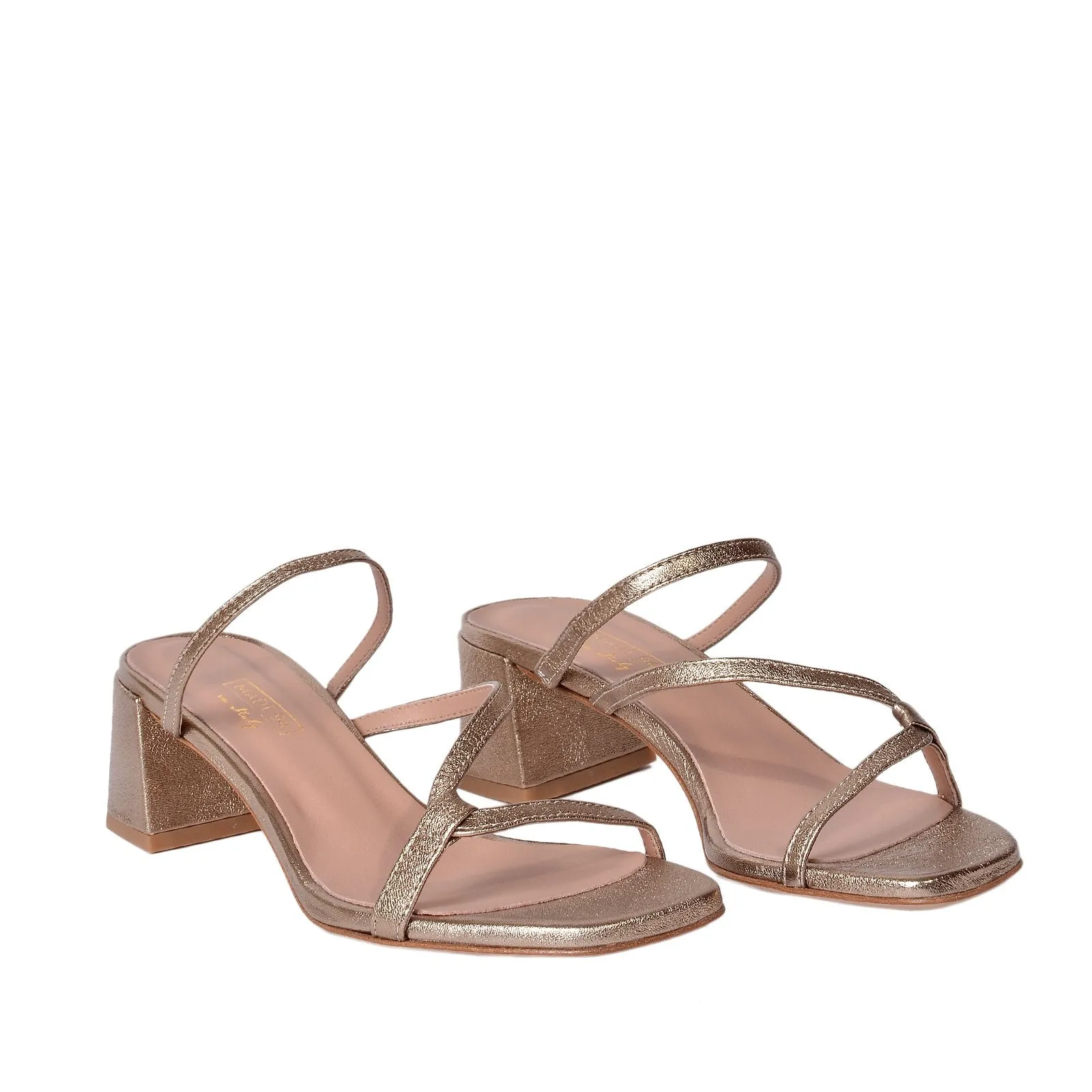 Perla Gold Metallic Leather Sandals