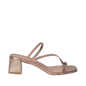 Perla Gold Metallic Leather Sandals