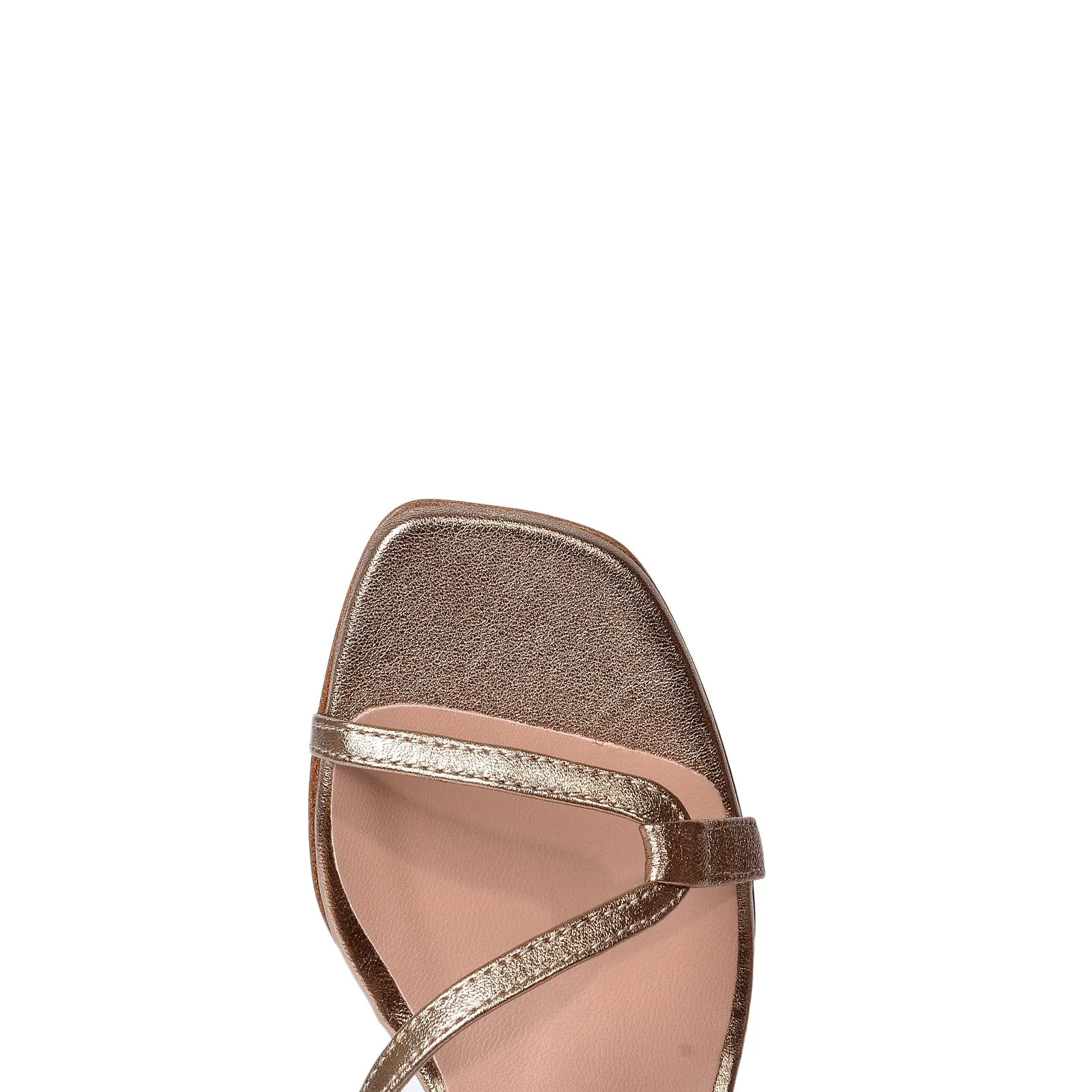 Perla Gold Metallic Leather Sandals