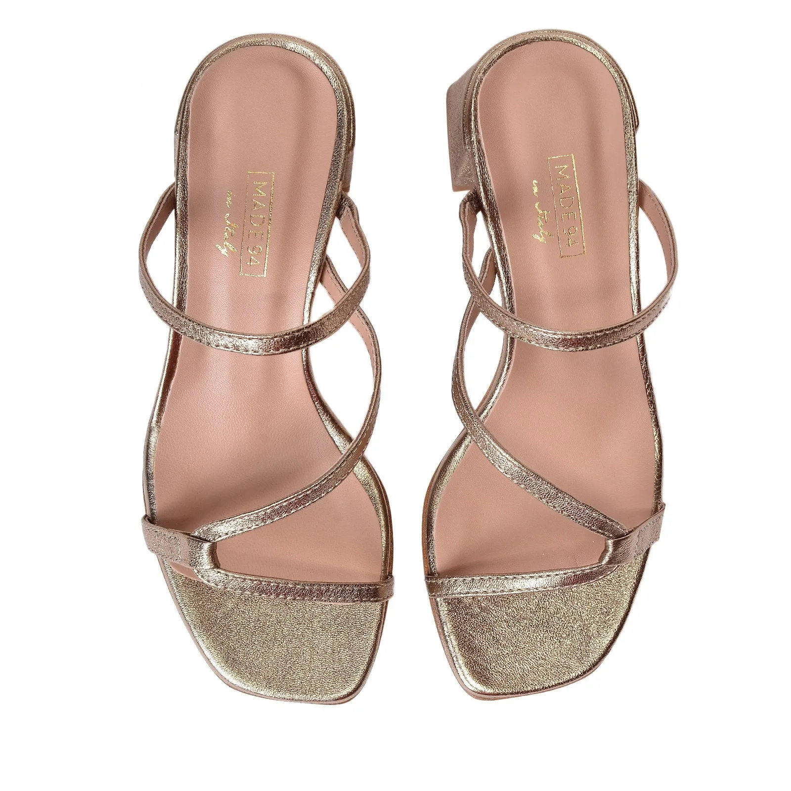 Perla Gold Metallic Leather Sandals