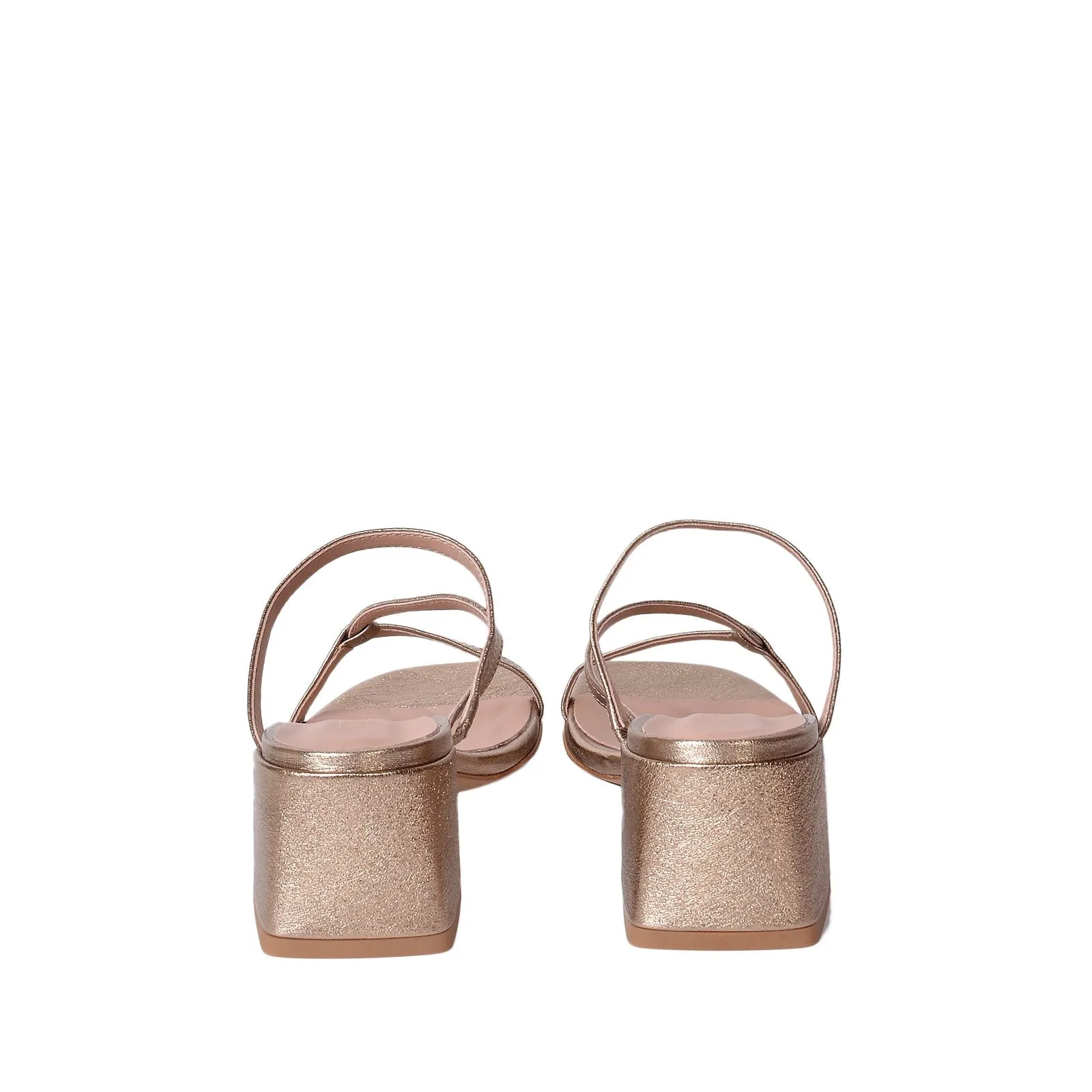 Perla Gold Metallic Leather Sandals