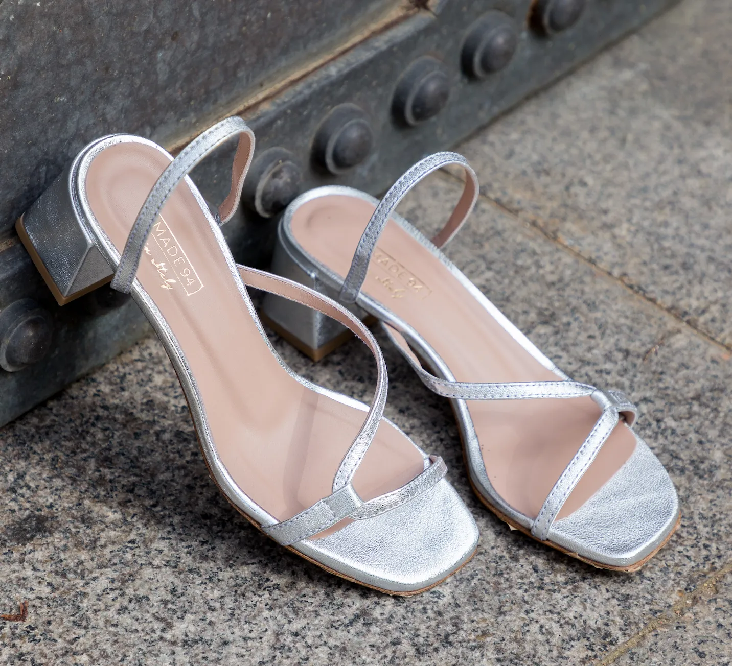 Perla Silver Metallic Leather Sandals