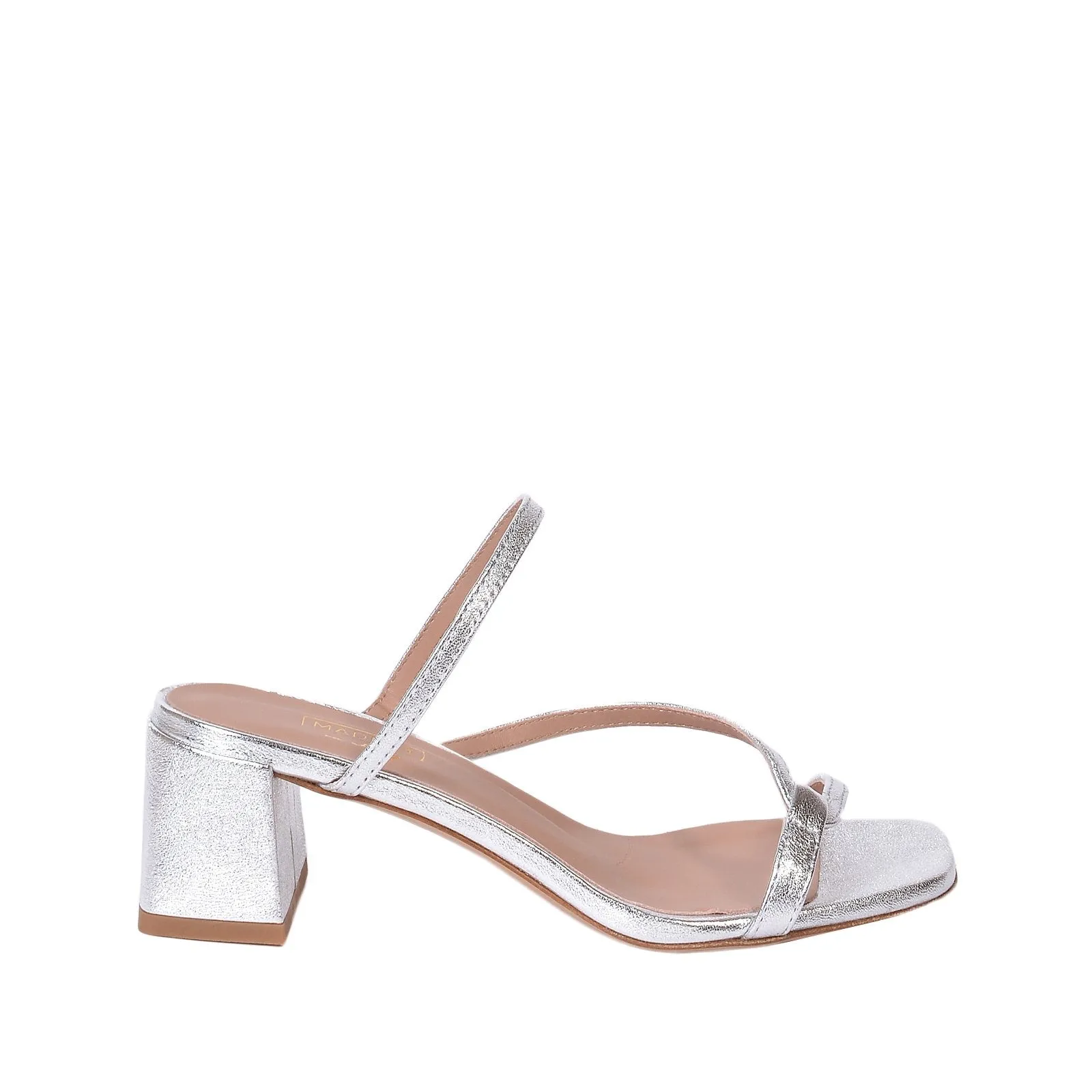 Perla Silver Metallic Leather Sandals