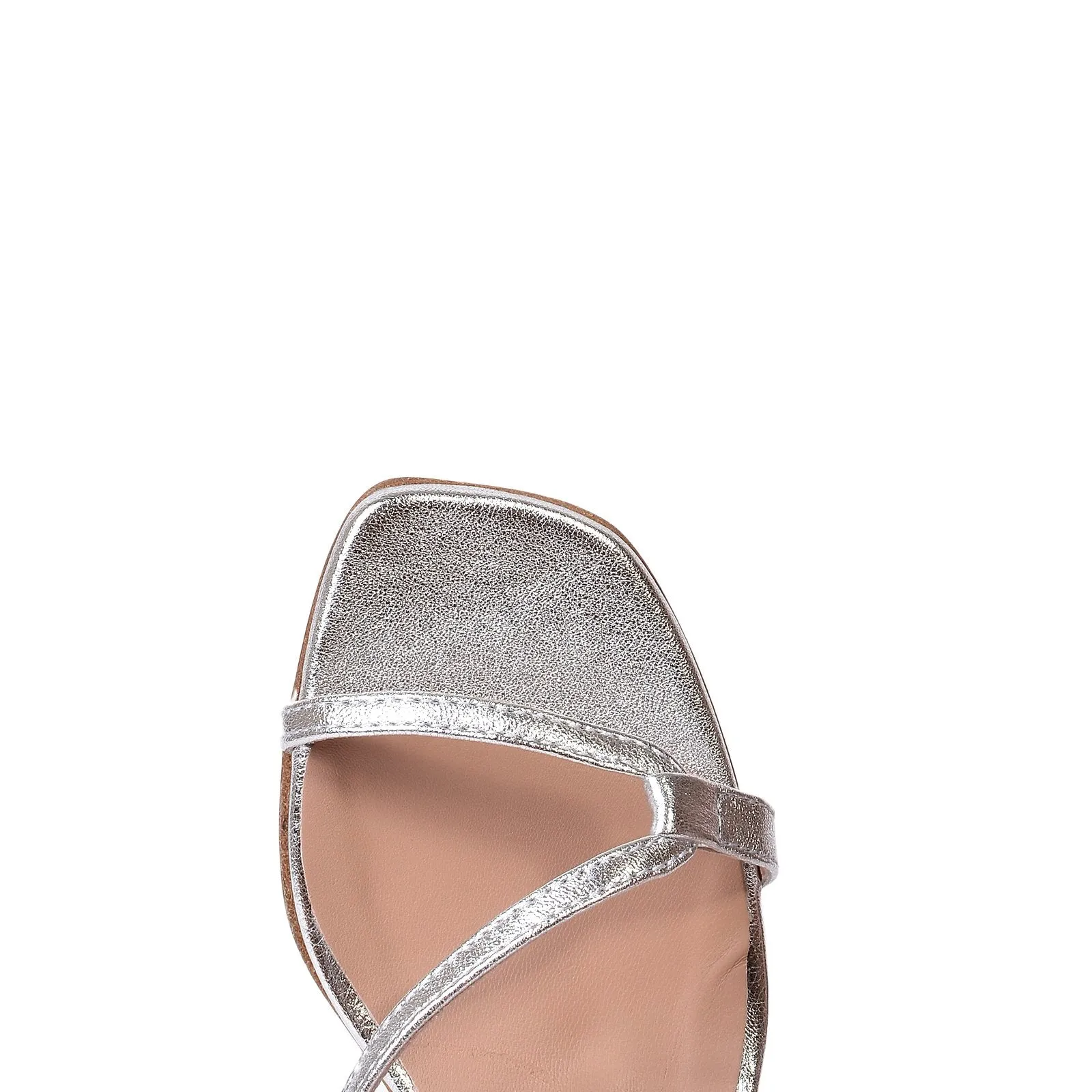 Perla Silver Metallic Leather Sandals