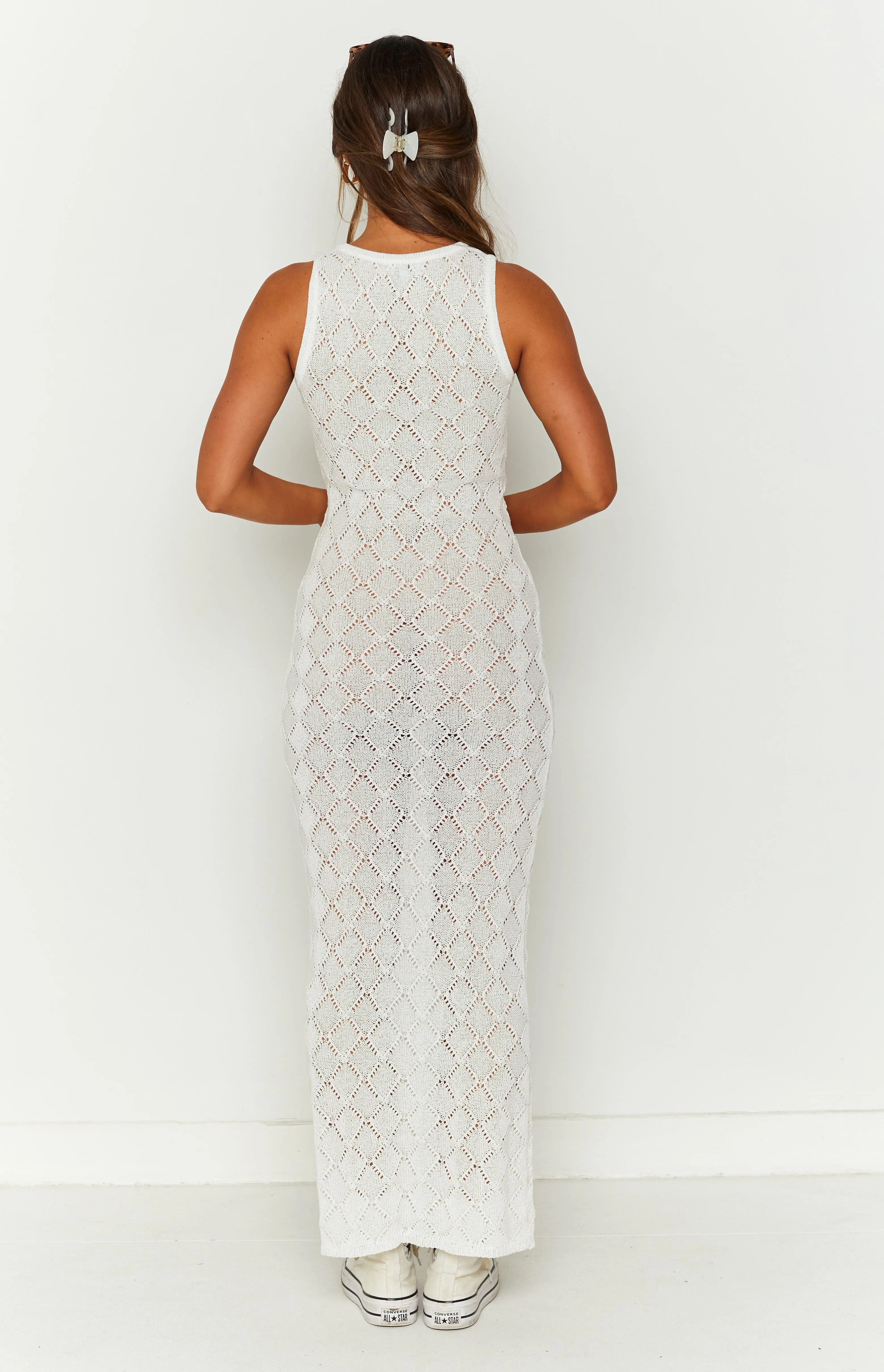 Piper White Knit Maxi Dress