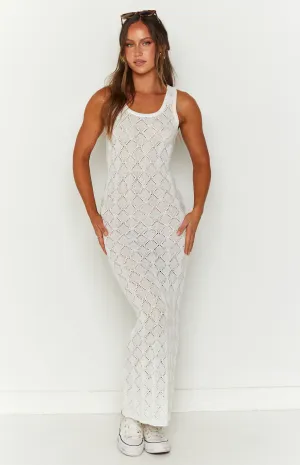 Piper White Knit Maxi Dress