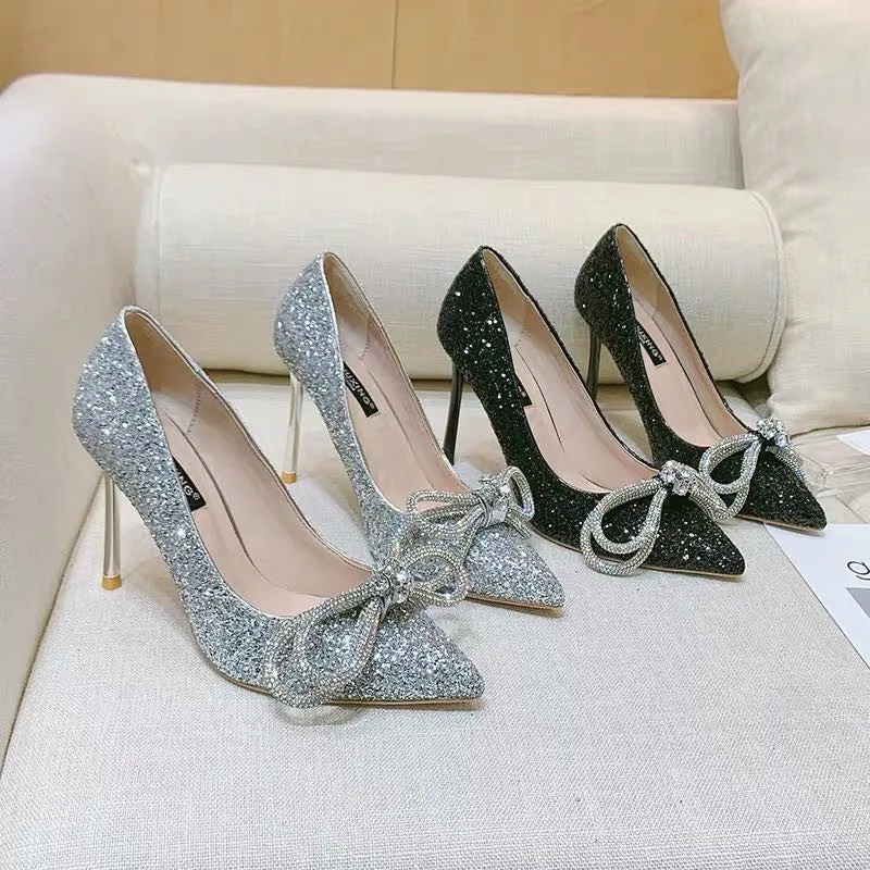 Princess Galaxy Glittering Bow Heels