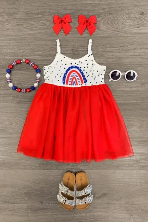 Rainbow Flag Polka Dot & Red Tutu Dress