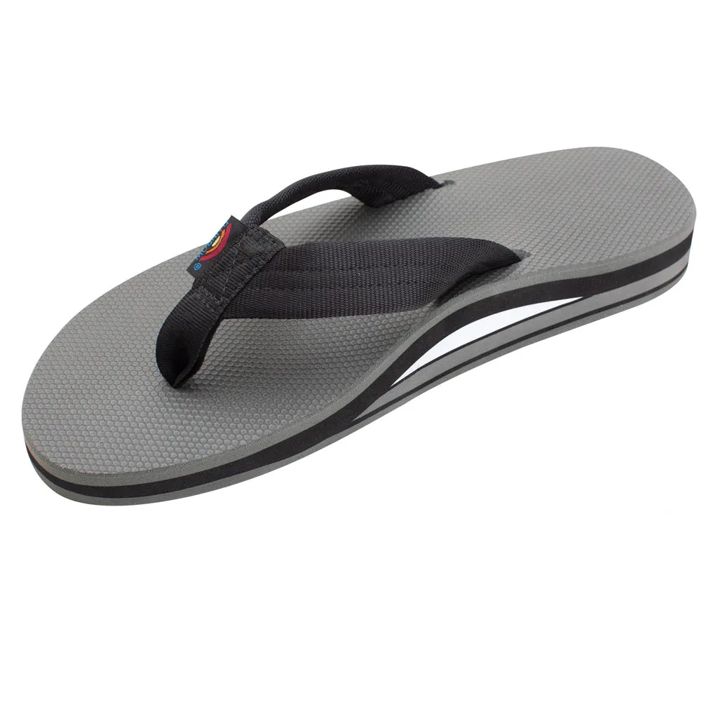 Rainbow Sandals Mens Classic Rubber Double Layer With Arch - Black/Grey